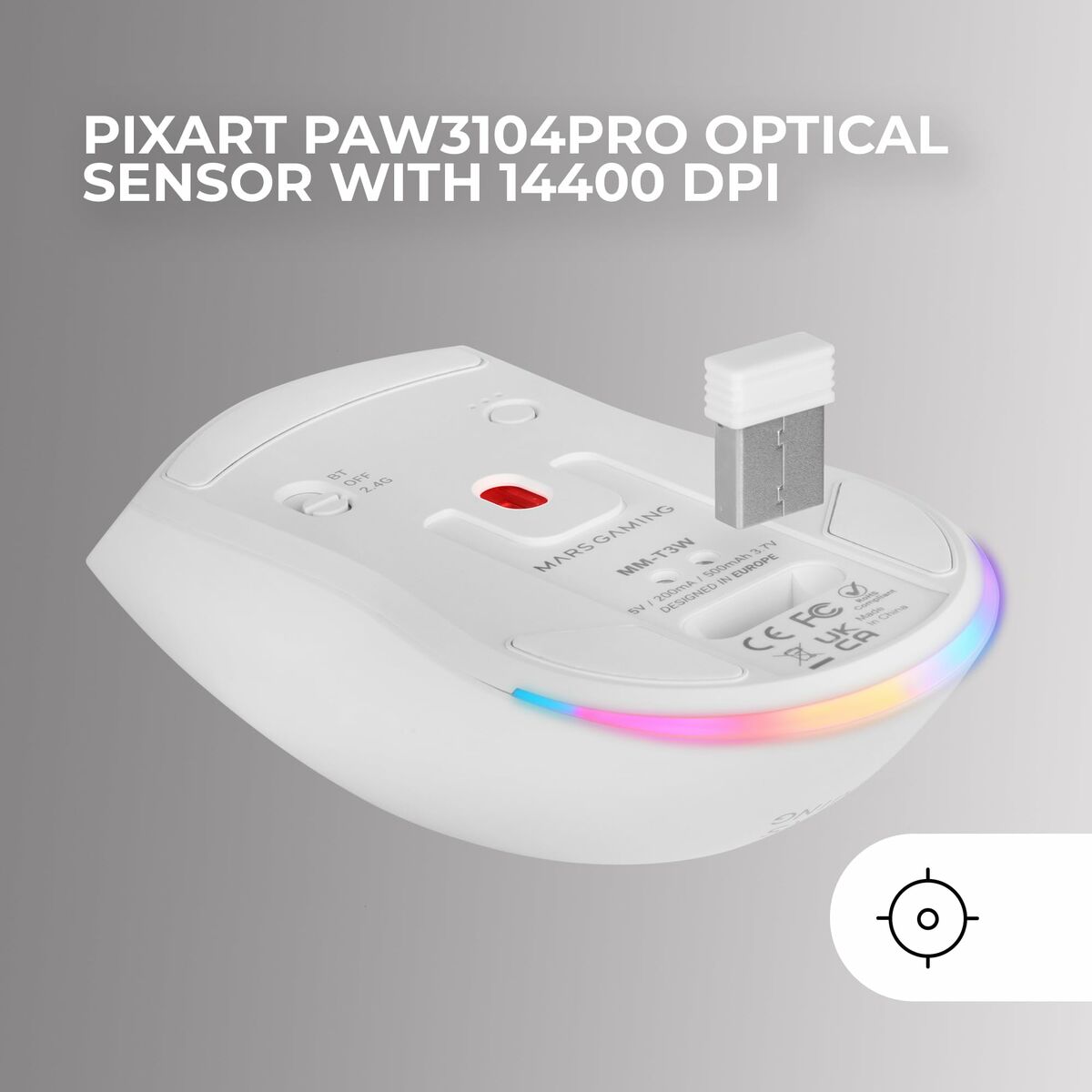 Gaming Mouse Mars Gaming MMT3W White