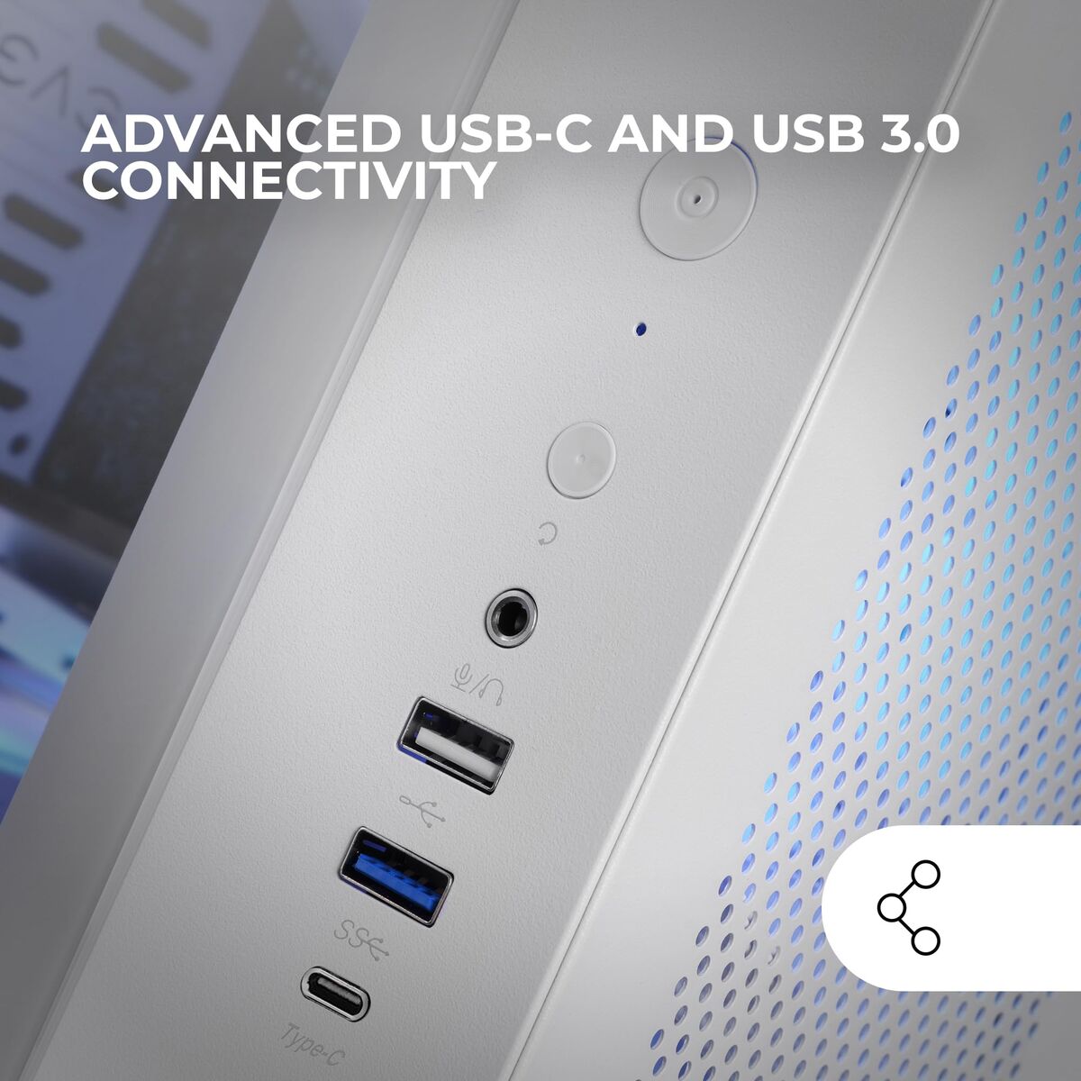 ATX Semi-tower Box Mars Gaming MCCURVW White