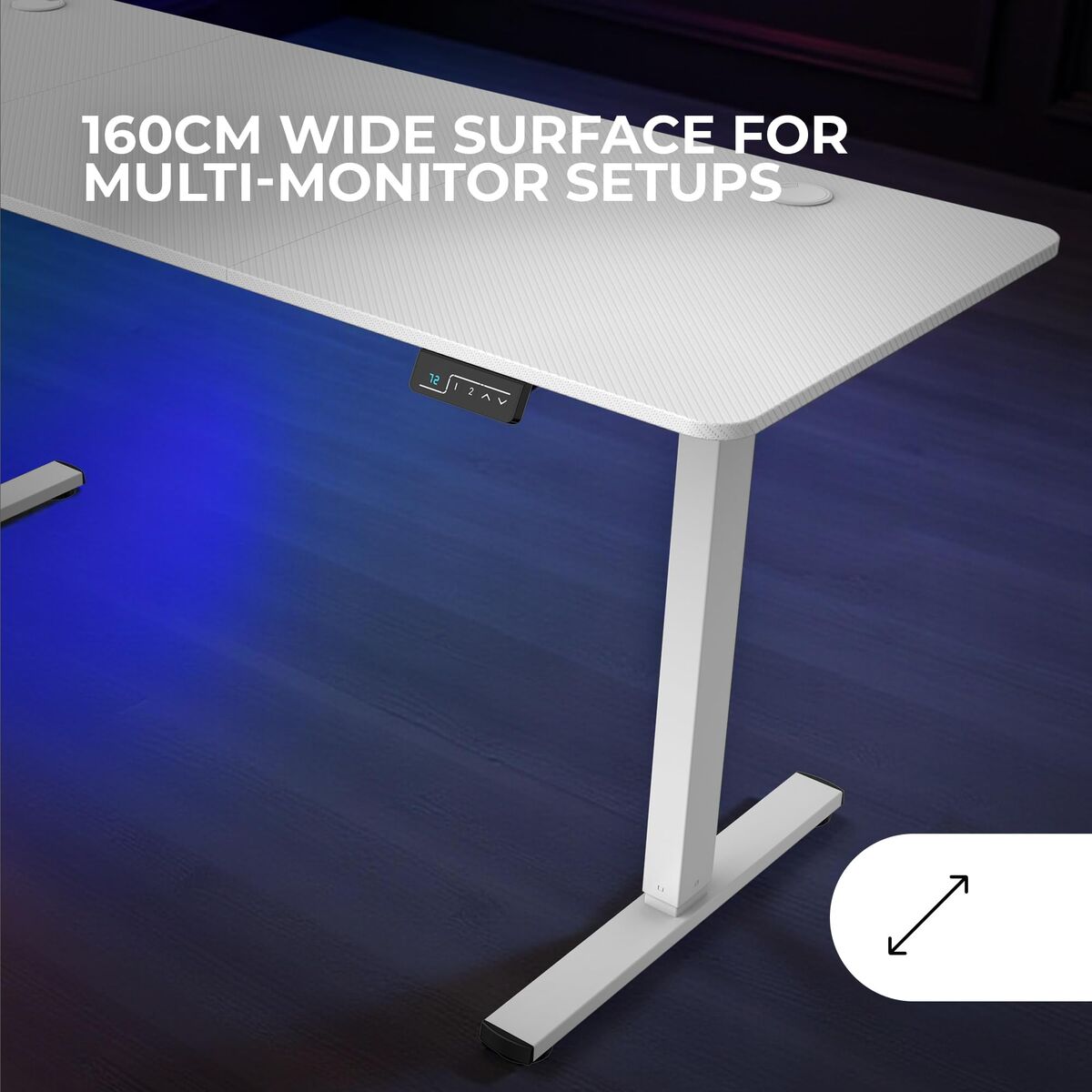 Desk Mars Gaming MGDERGOPRO160W White 160 x 60 cm