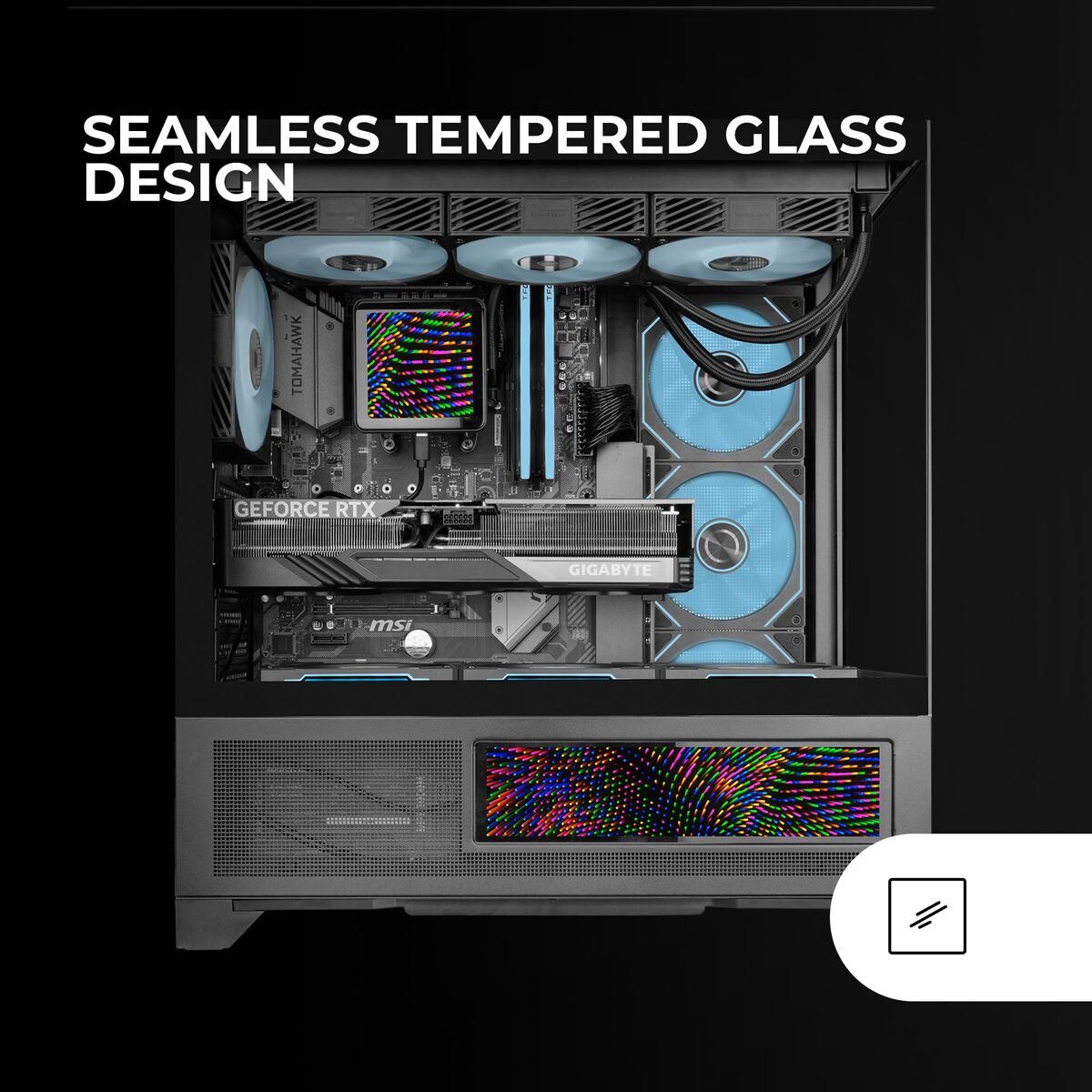 ATX Semi-tower Box Mars Gaming MCLCDX Black