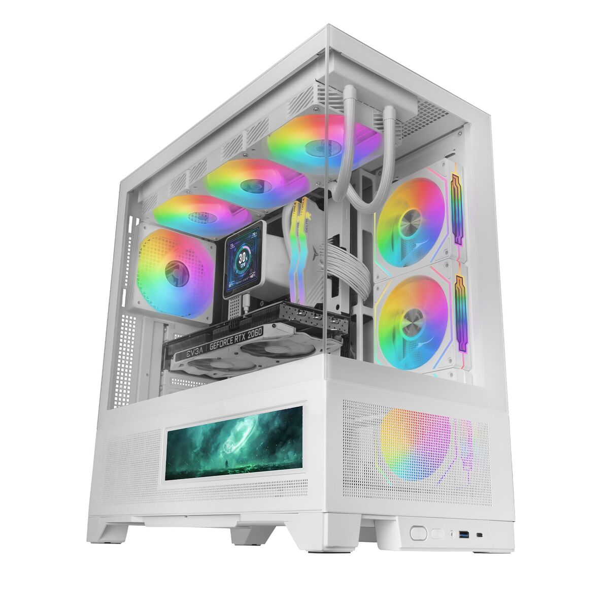 ATX Semi-tower Box Mars Gaming MCLCDXW White