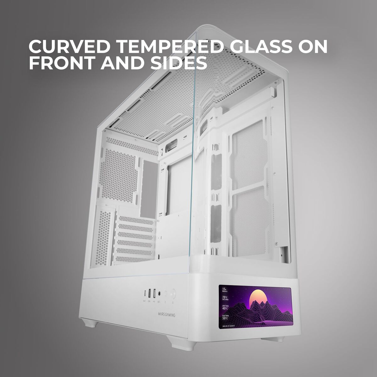 ATX Semi-tower Box Mars Gaming MCLCDPROW White