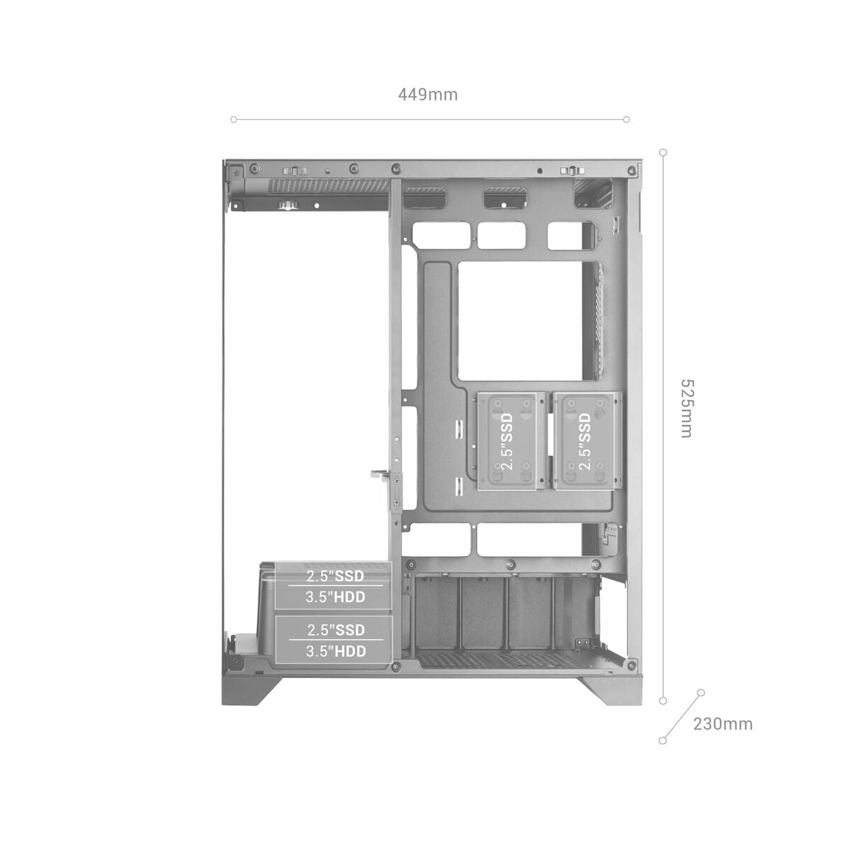 ATX Semi-tower Box Mars Gaming MCPRISMA Black