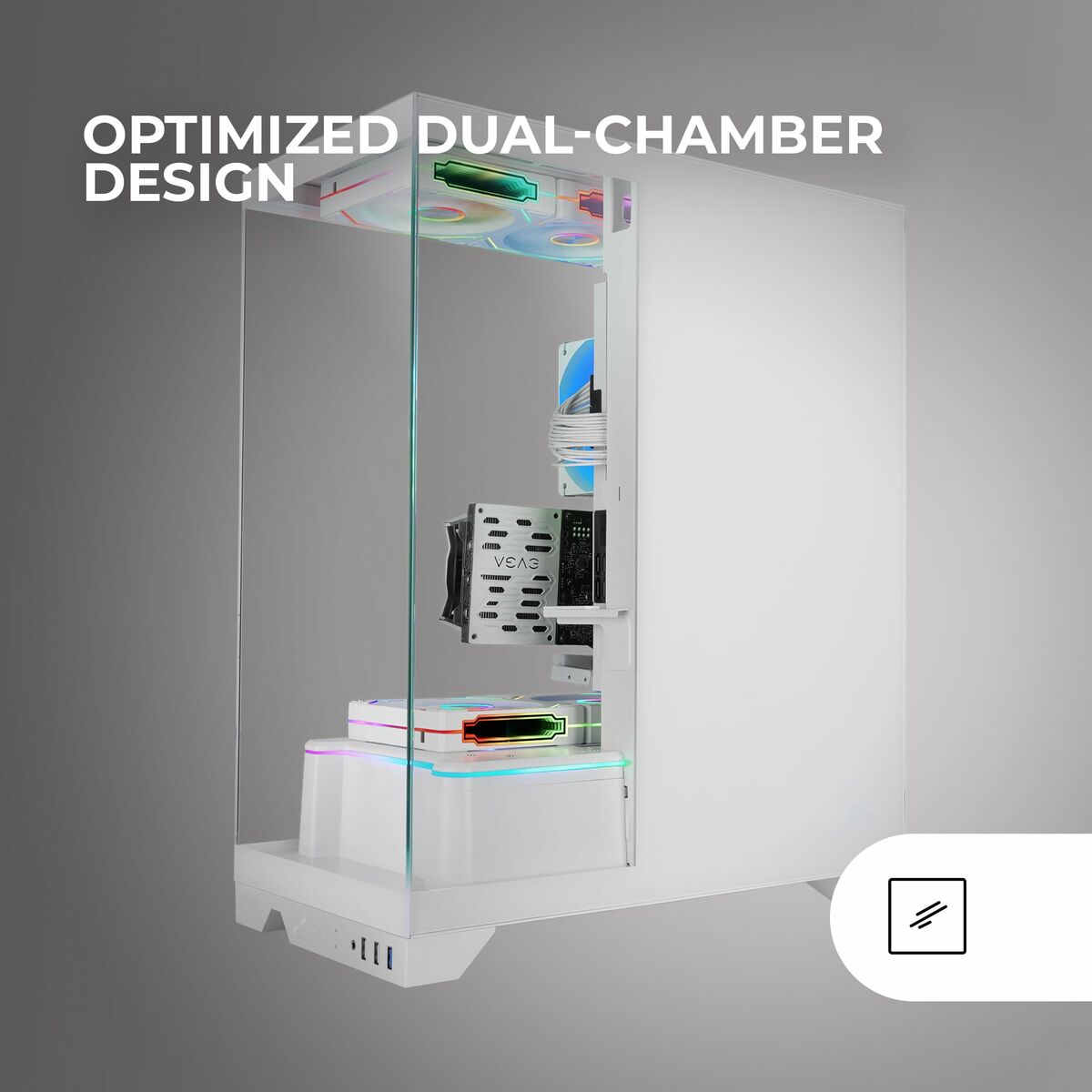 ATX Semi-tower Box Mars Gaming MCPRISMAW White