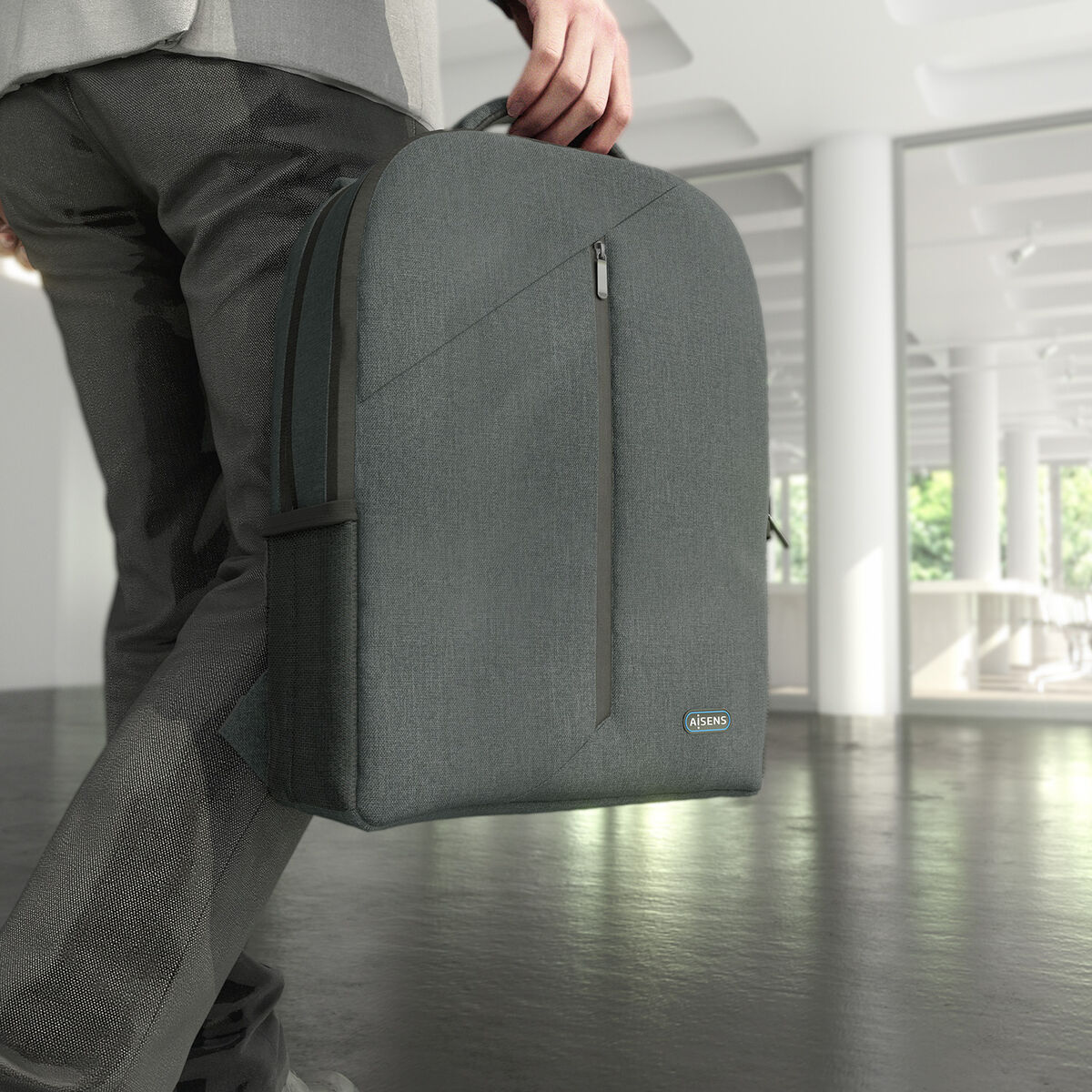 Laptop Backpack Aisens Grey