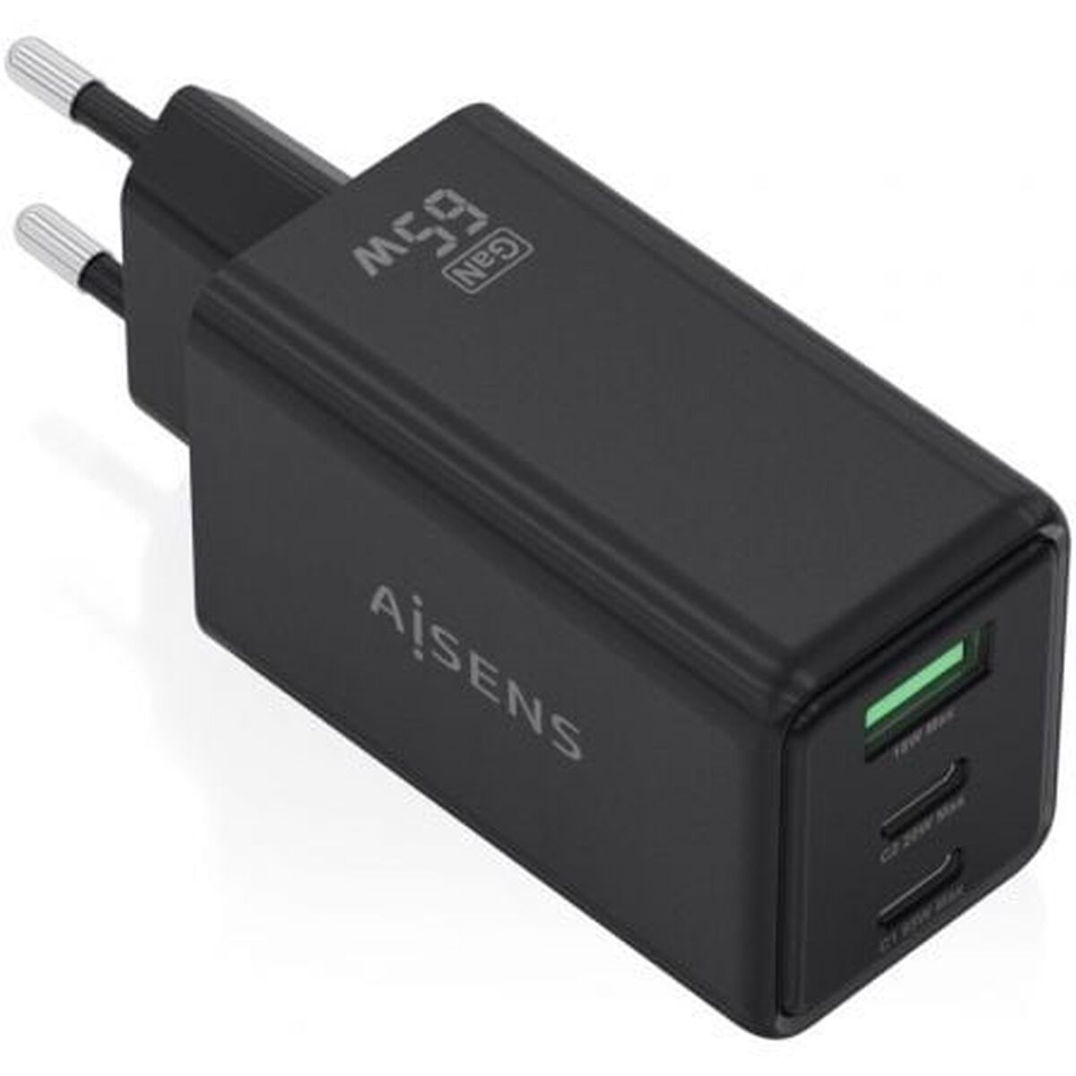 Wall Charger Aisens ASCH-65W3P073-BK 65 W Black