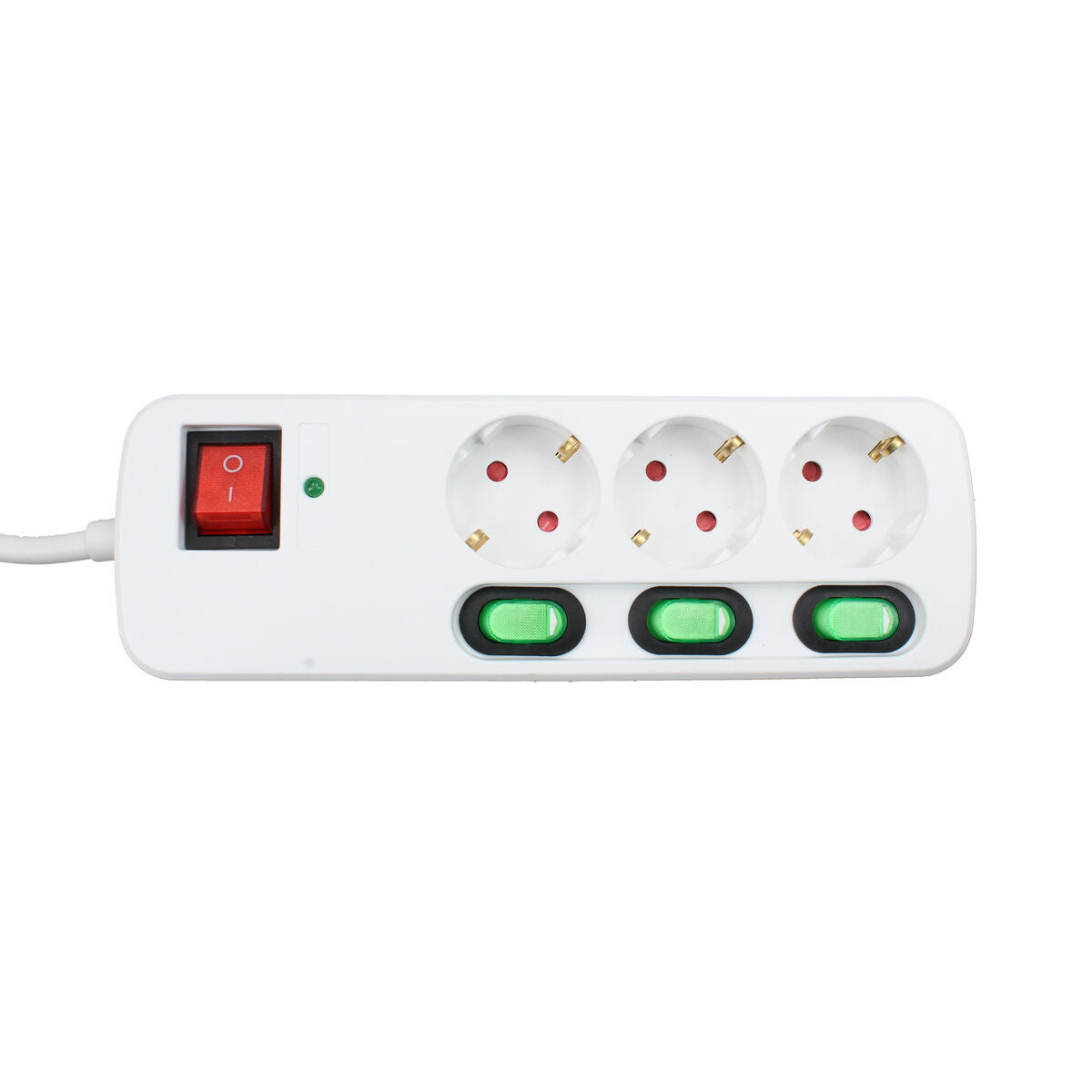 3-socket plugboard with power switch TM Electron 3680 W White (1,5 m)