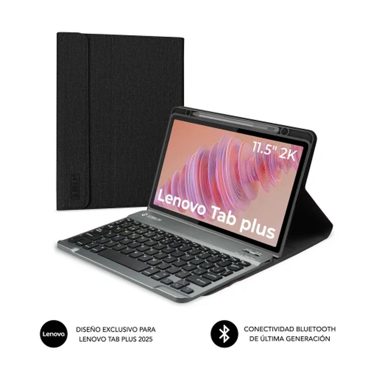 Case for Tablet and Keyboard Subblim SUBKT3-BTL330 Black Spanish Qwerty