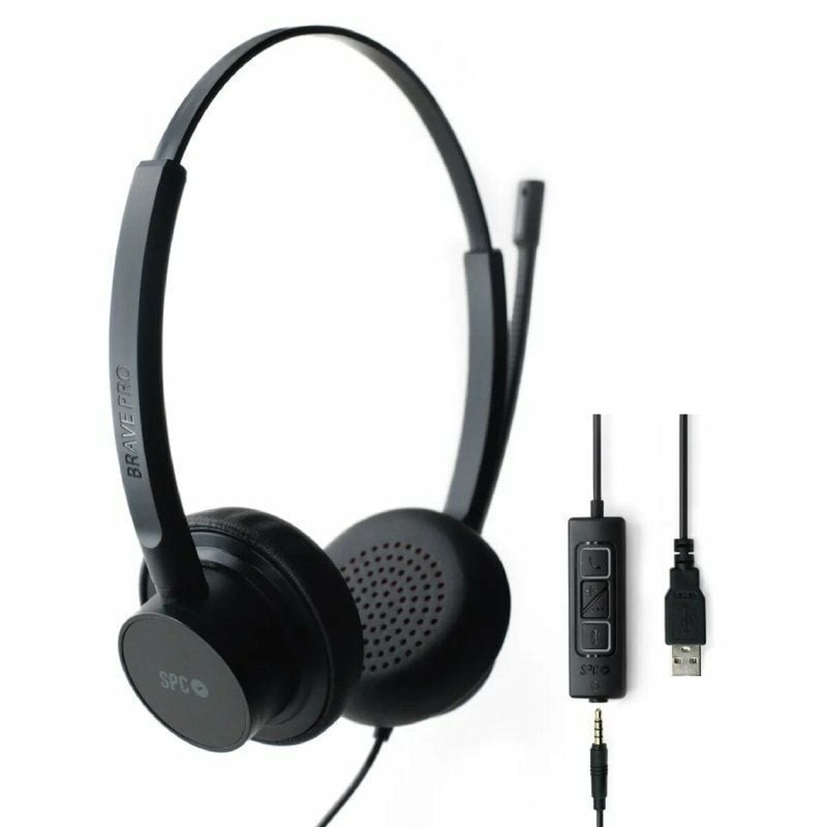 Headphones with Microphone SPC Brave Pro Black