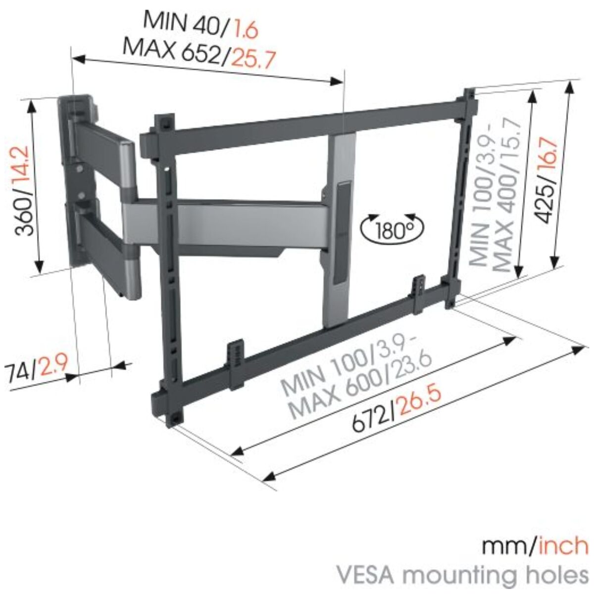 TV Mount Vogel's TVM5645 NEGRO 40" 35 kg