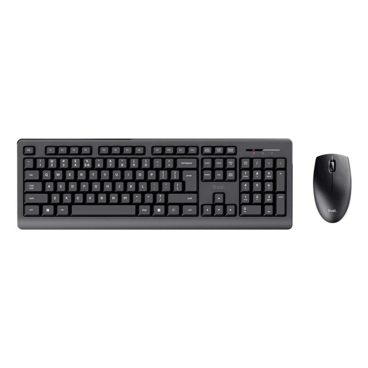 Keyboard and Wireless Mouse Trust Primo Black Monochrome English EEUU Qwerty US