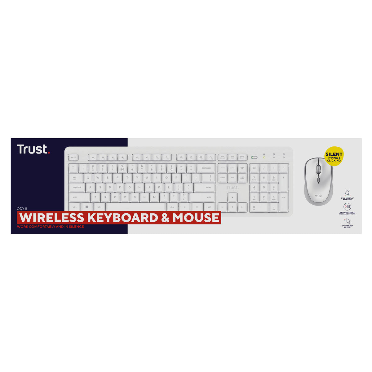 Keyboard and Mouse Trust 25465 White (White)