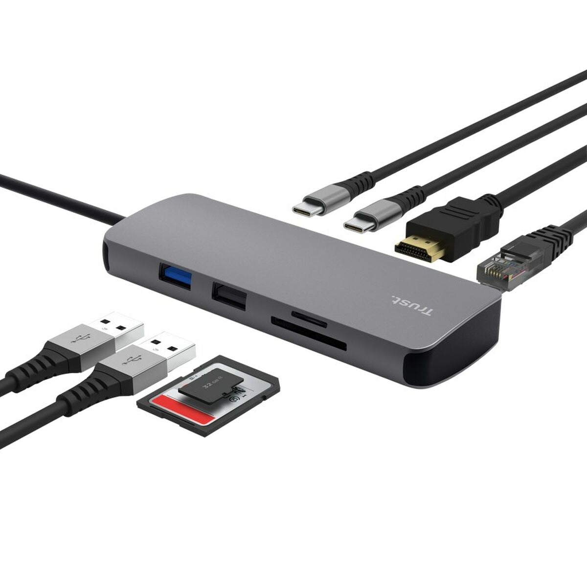 USB Hub Trust 25672 Grey