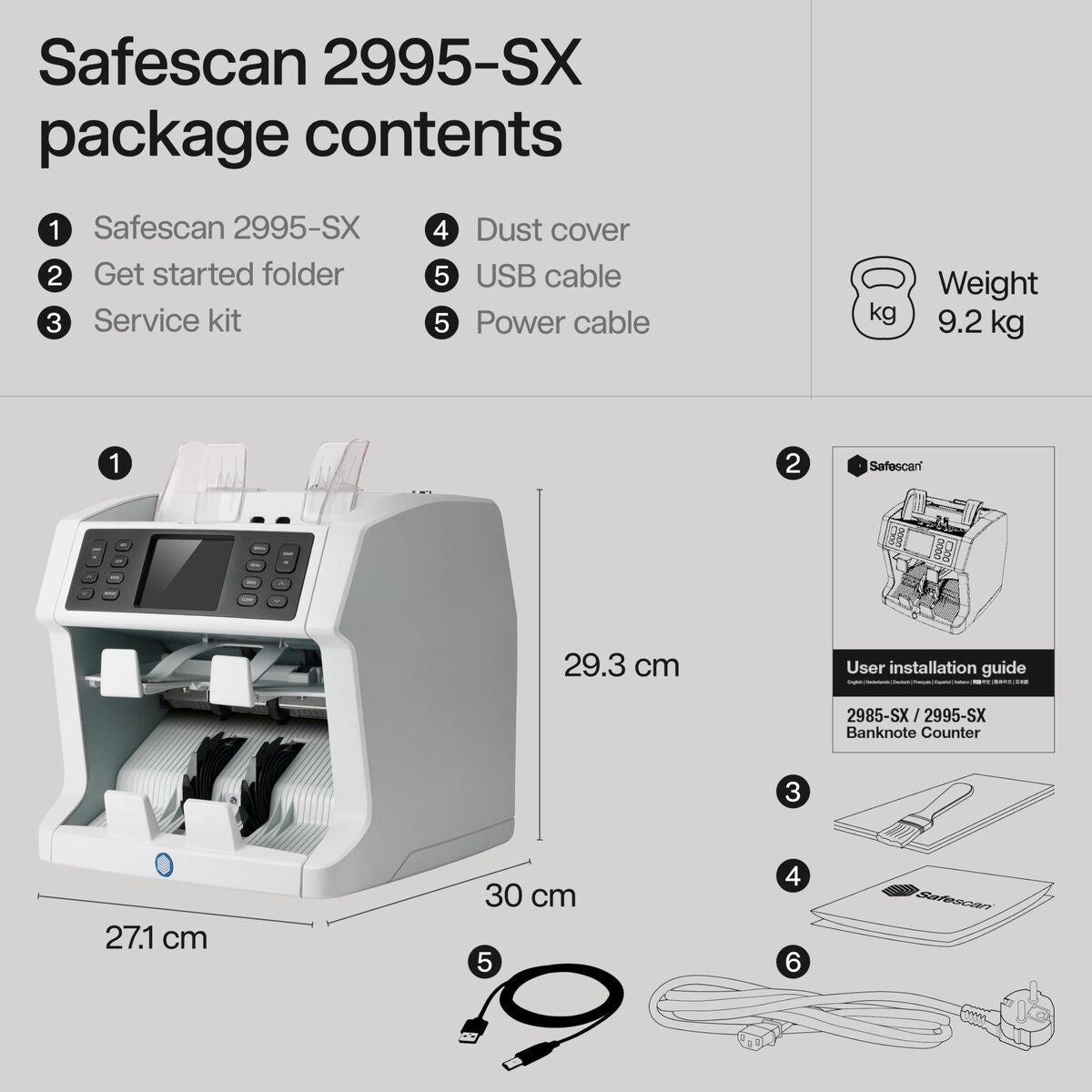 Banknote counter Safescan 112-0652 Grey