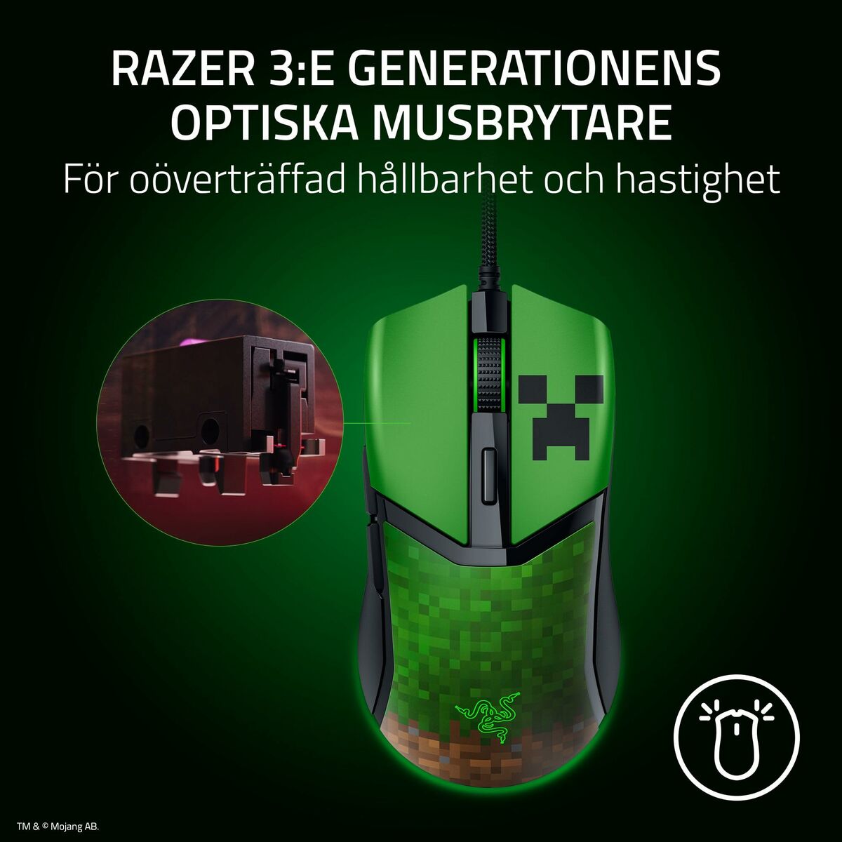 Mouse Razer RZ01-04650200-R3M1 Green 8500 dpi