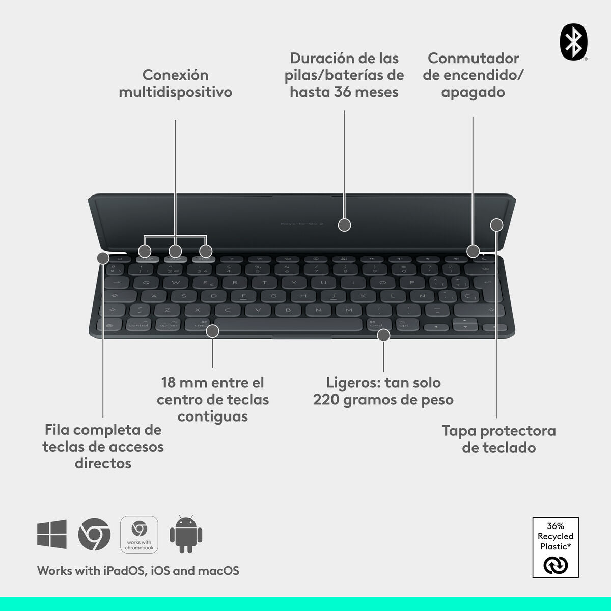Bluetooth Keyboard Logitech 920-013010 Graphite