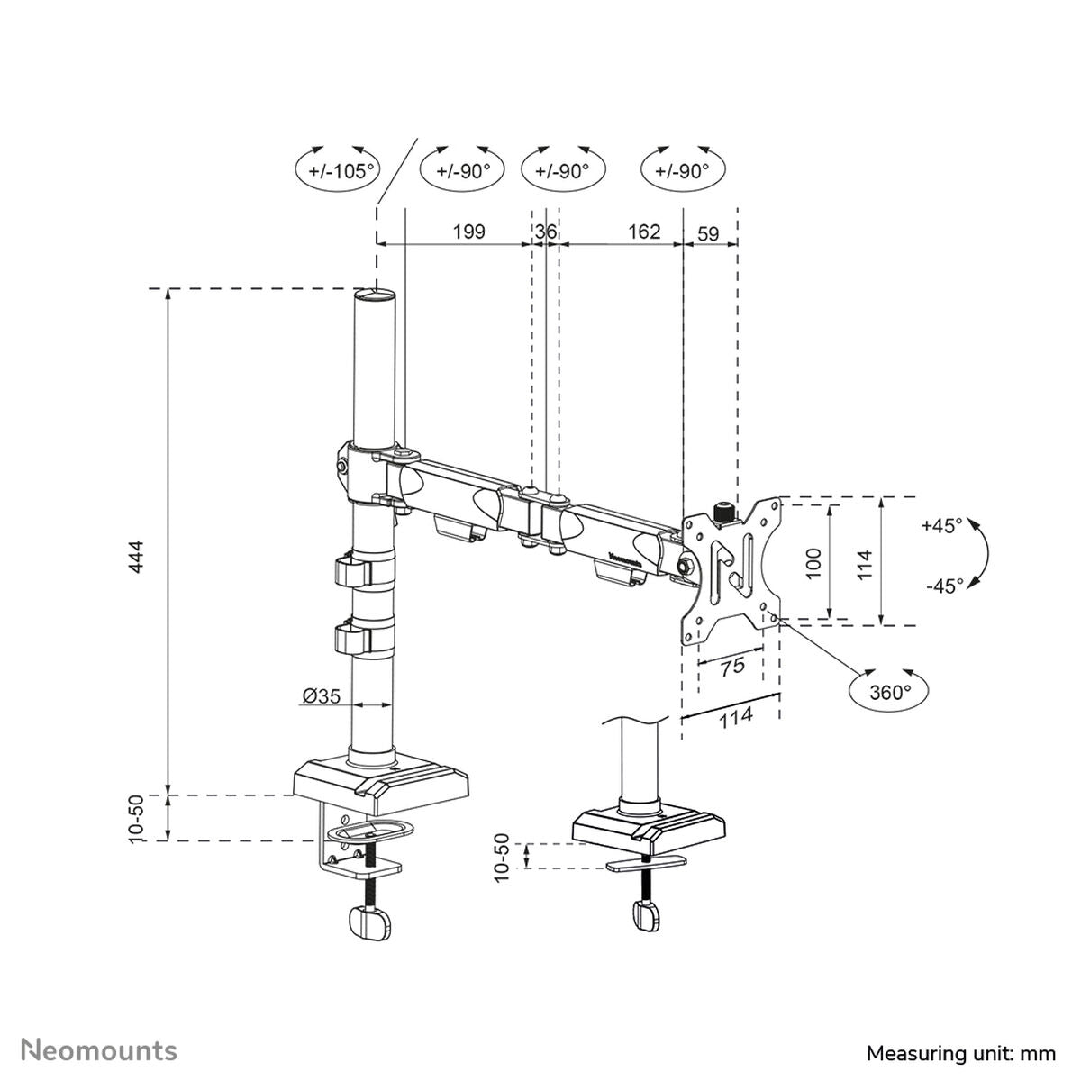 Screen Table Support Neomounts DS60-600BL1 10" 32"