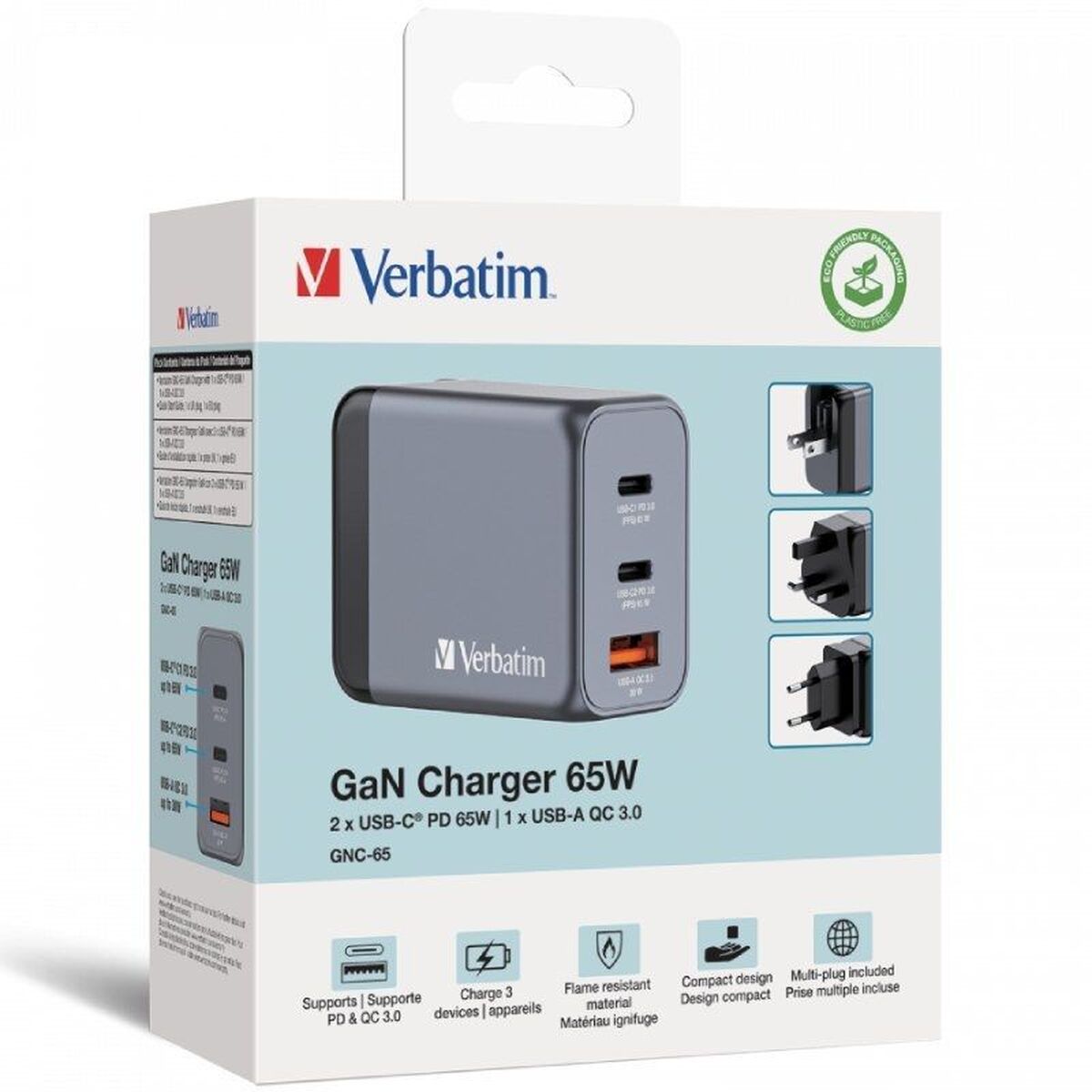 Wall Charger Verbatim GNC-65 Black 65 W Universal (10 Units)
