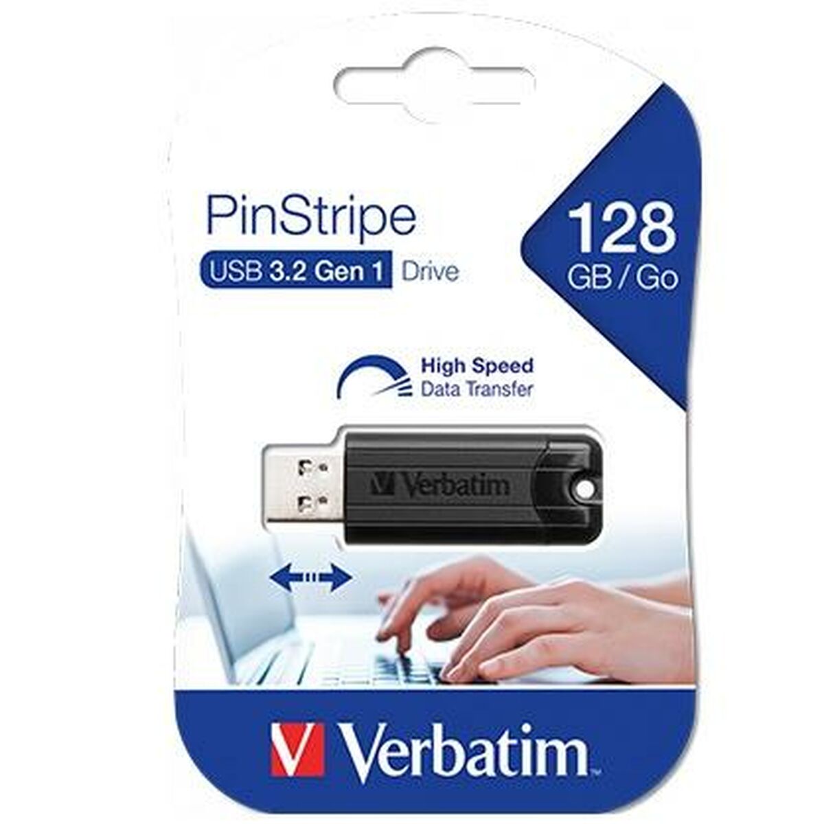 USB stick Verbatim PINSTRIPE Black 128 GB (10 Units)
