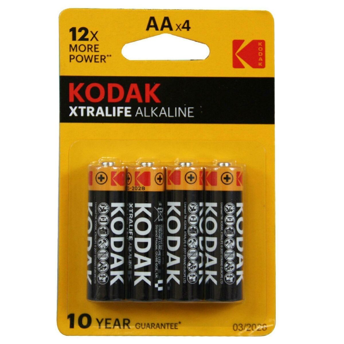 Alkaline Batteries Kodak LR06 4 Pieces (20 Units)