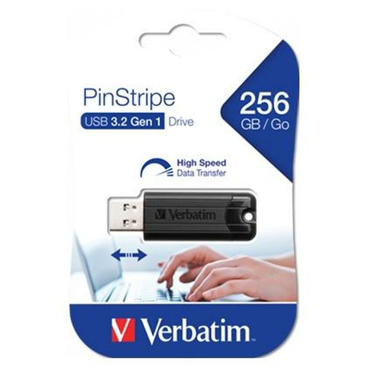 USB stick Verbatim PINSTRIPE Black 256 GB (10 Units)