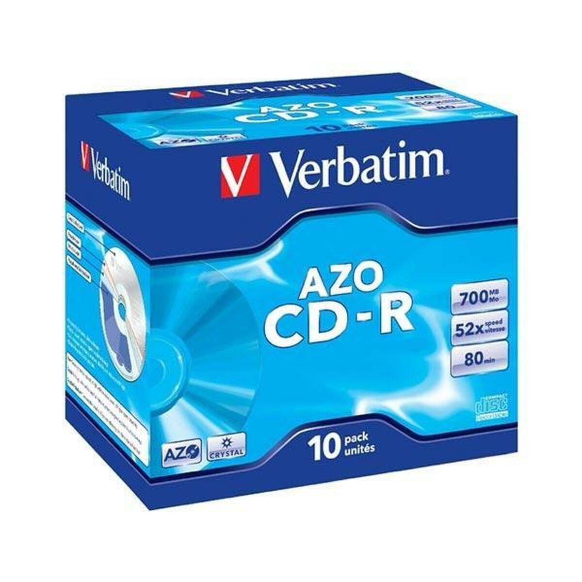 CD-R Verbatim AZO 700 MB 52x 10 Pieces (10 Units)