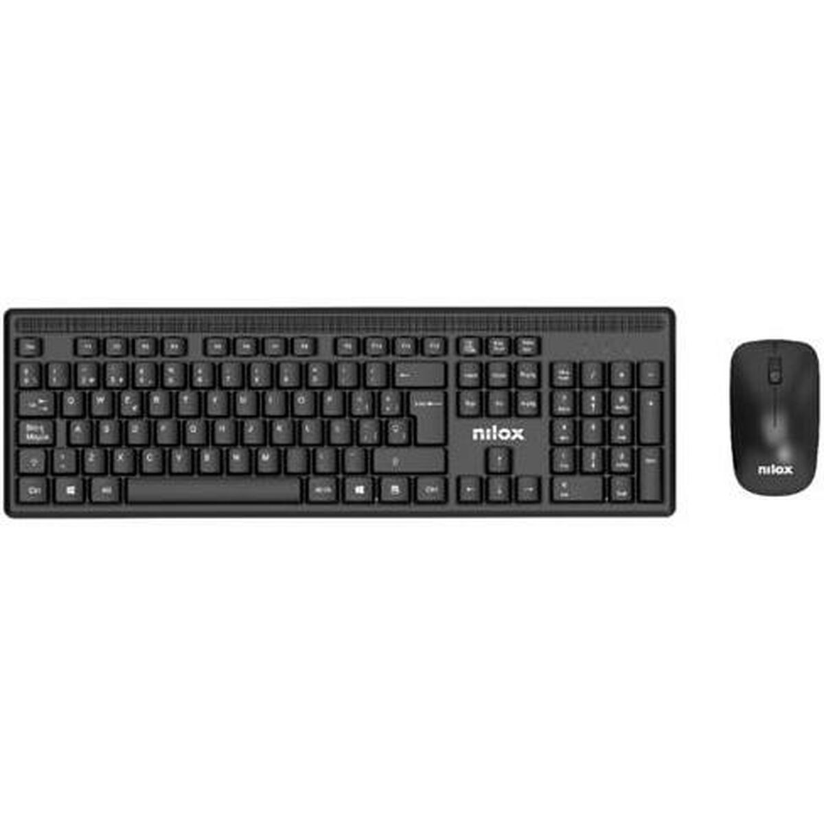 Keyboard and Mouse Nilox Black Spanish Qwerty (20 Units)