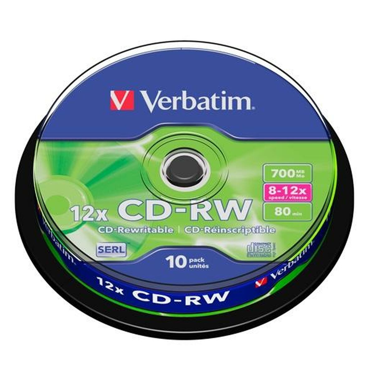 CD-RW Verbatim 700 MB 12x 10 Pieces (20 Units)