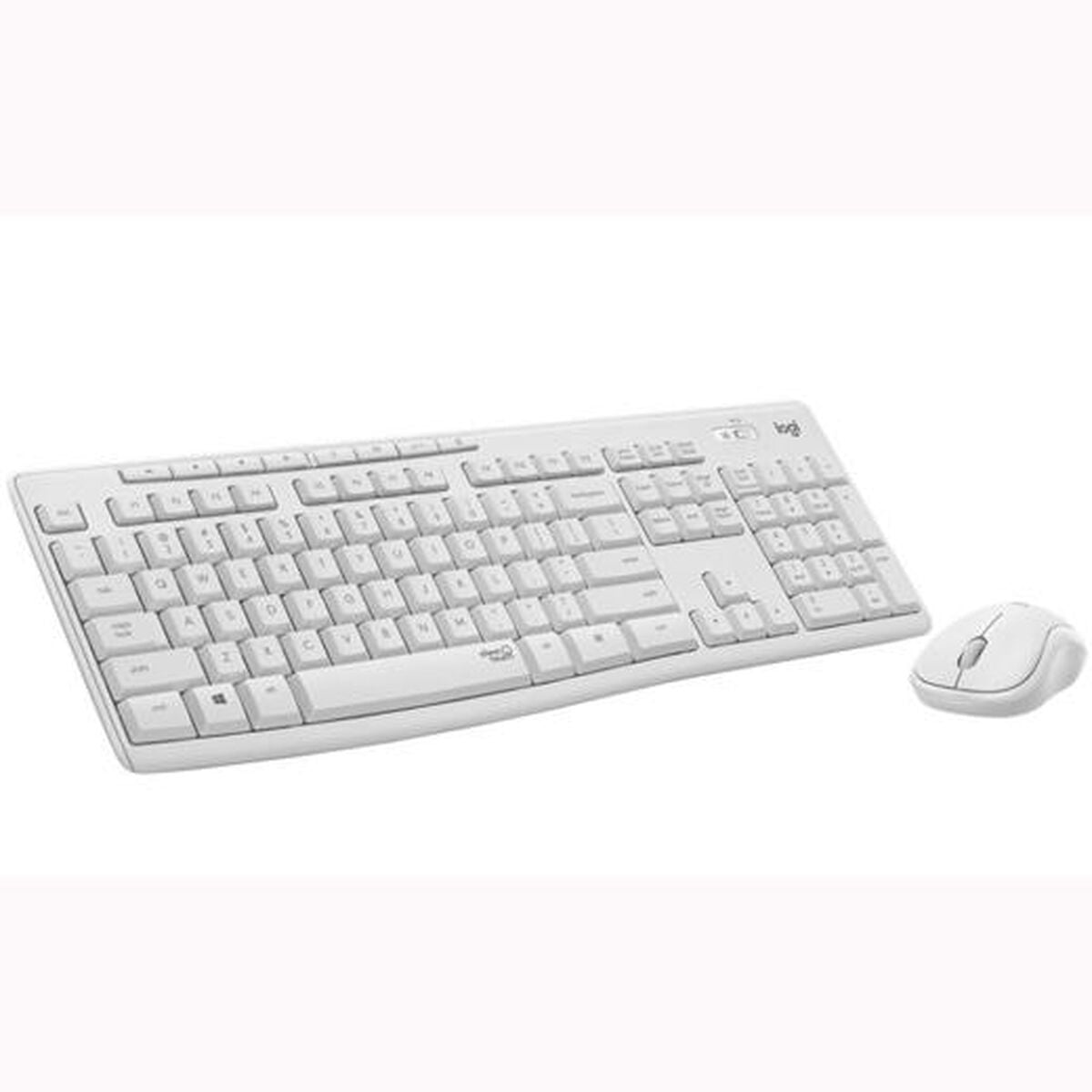 Keyboard and Mouse Logitech White Spanish Qwerty (6 Units)