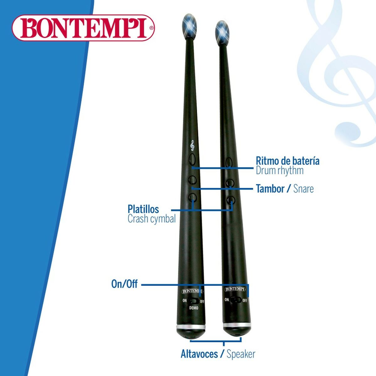 Drumsticks Bontempi Electric Black Light