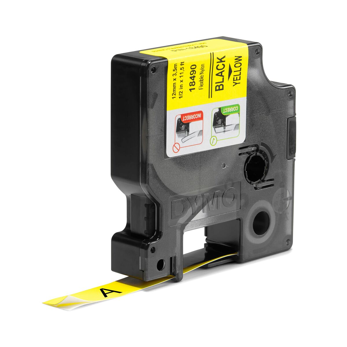 Laminated Tape Dymo Nylon Flexible IND Multicolour Black/Yellow