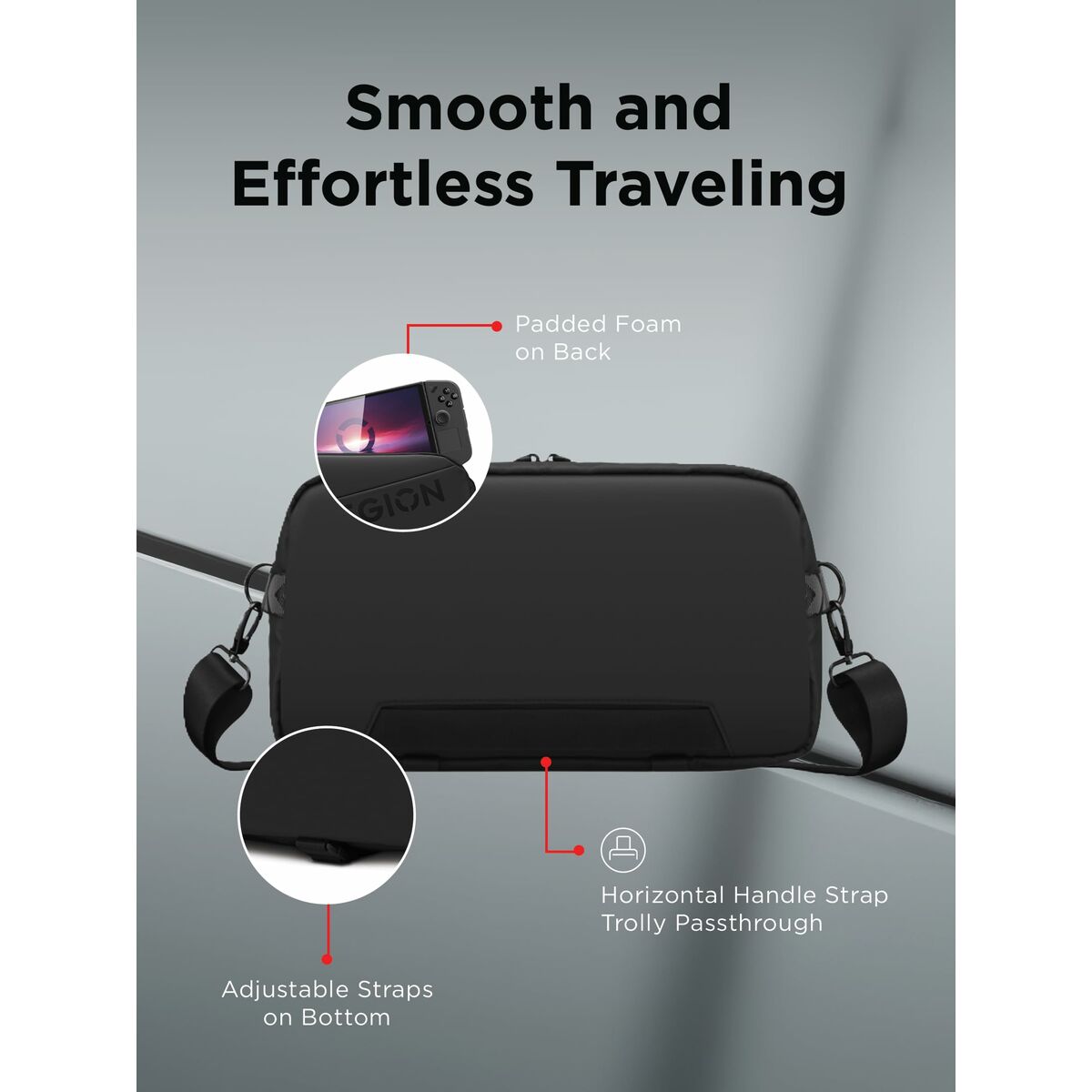 Multi-use Over the Shoulder Backpack Lenovo Legion Go Black