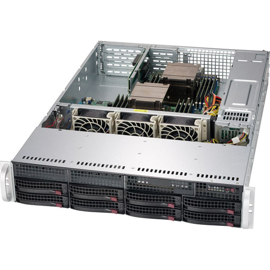 ATX Semi-tower Box Supermicro CSE-825TQC-R802WB Black Grey
