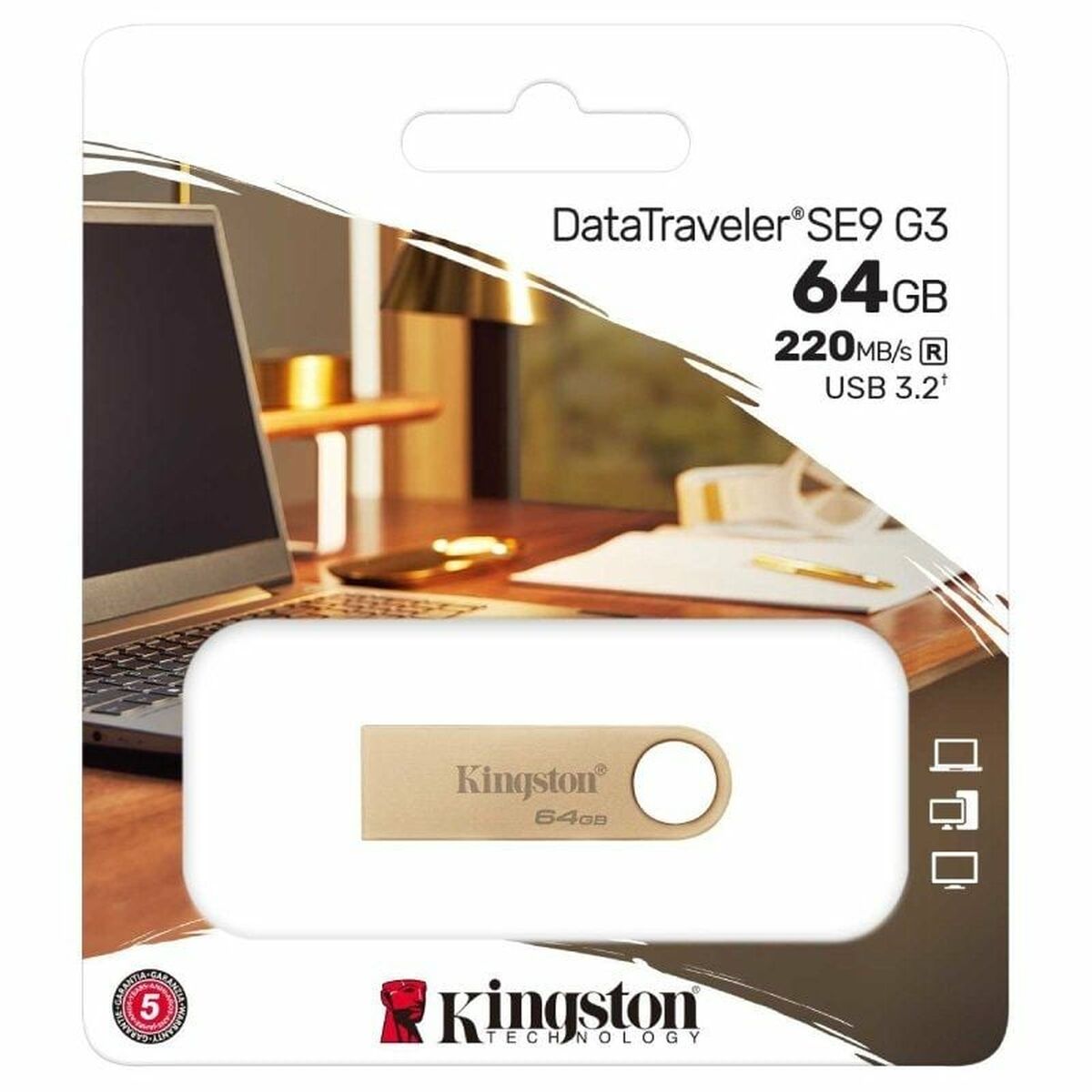 USB stick Kingston DataTraveler SE9 G3 64 GB Golden