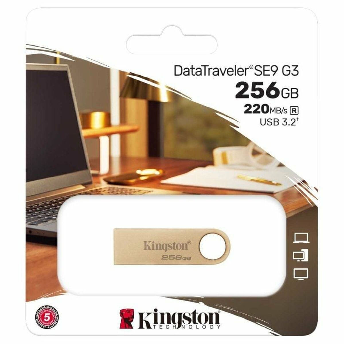 USB stick Kingston DataTraveler SE9 G3 256 GB Golden