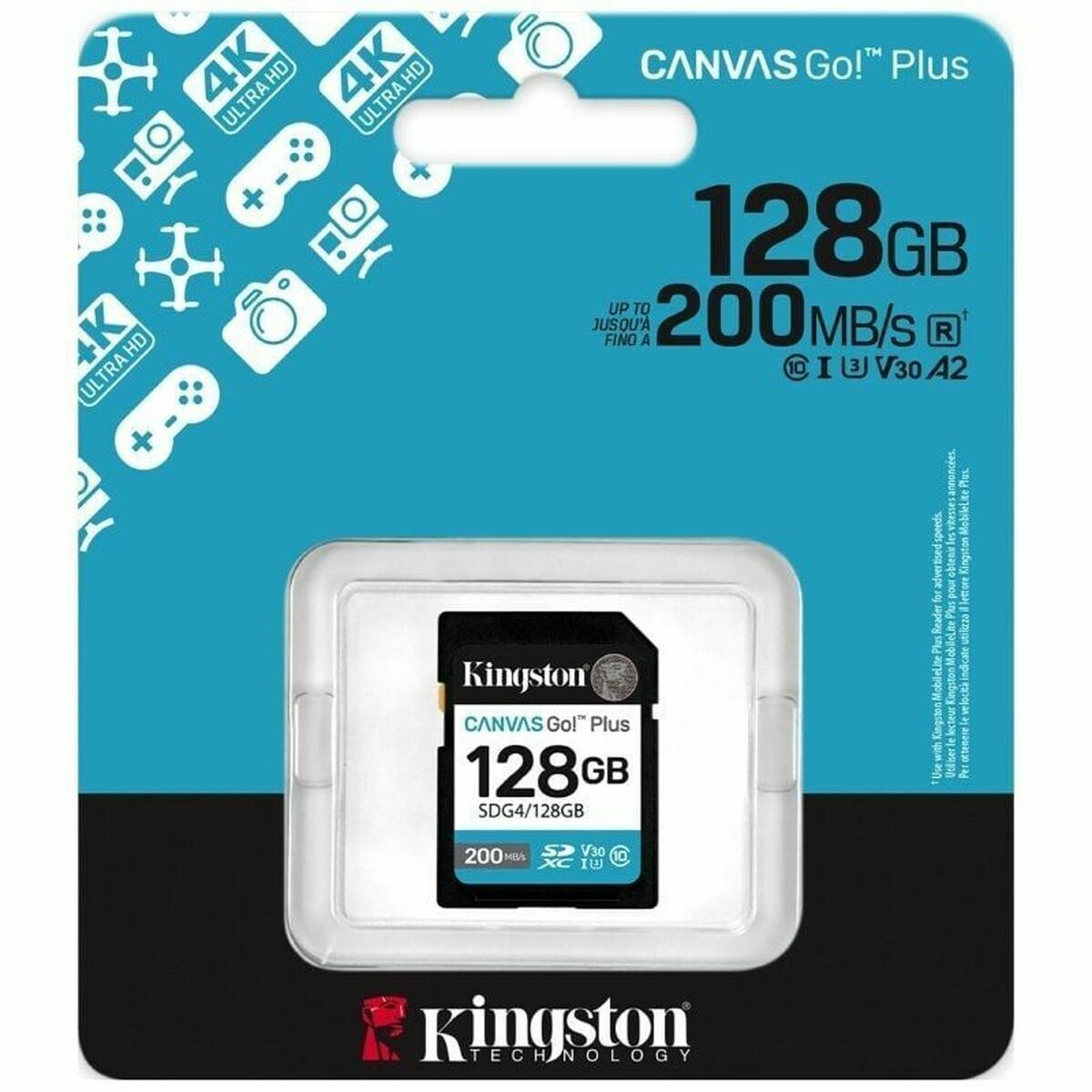 SDXC Memory Card Kingston CANVAS Go! Plus 128 GB