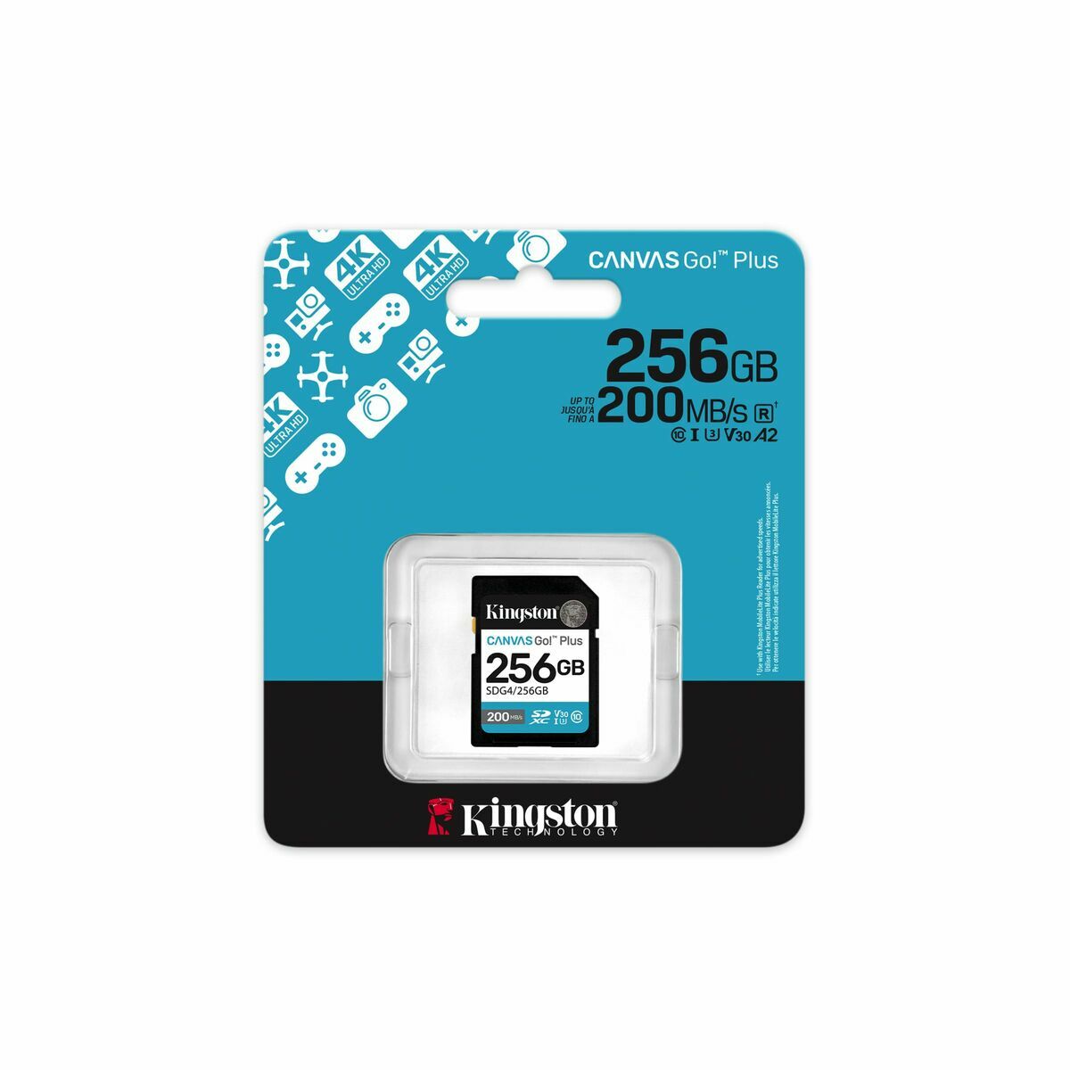 Micro SD Memory Card with Adaptor Kingston SDG4/256GB 256 GB