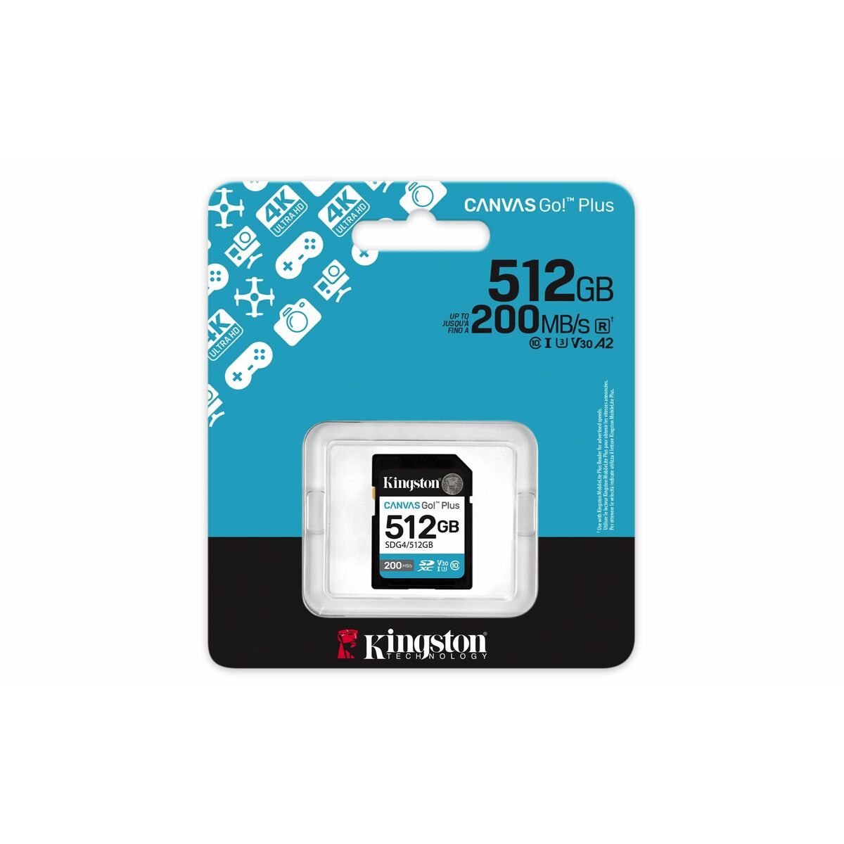 Micro SD Memory Card with Adaptor Kingston SDG4/512GB 512 GB