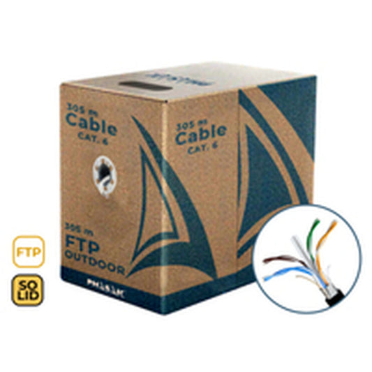 FTP Category 6 Rigid Network Cable Phasak PHR 670 Black 305 m