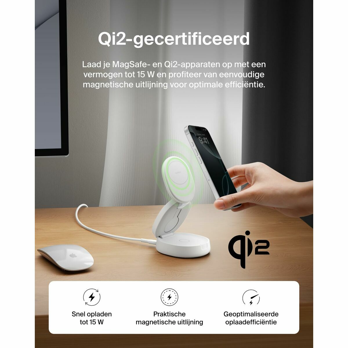 Cordless Charger Belkin WIZ034KQWH White