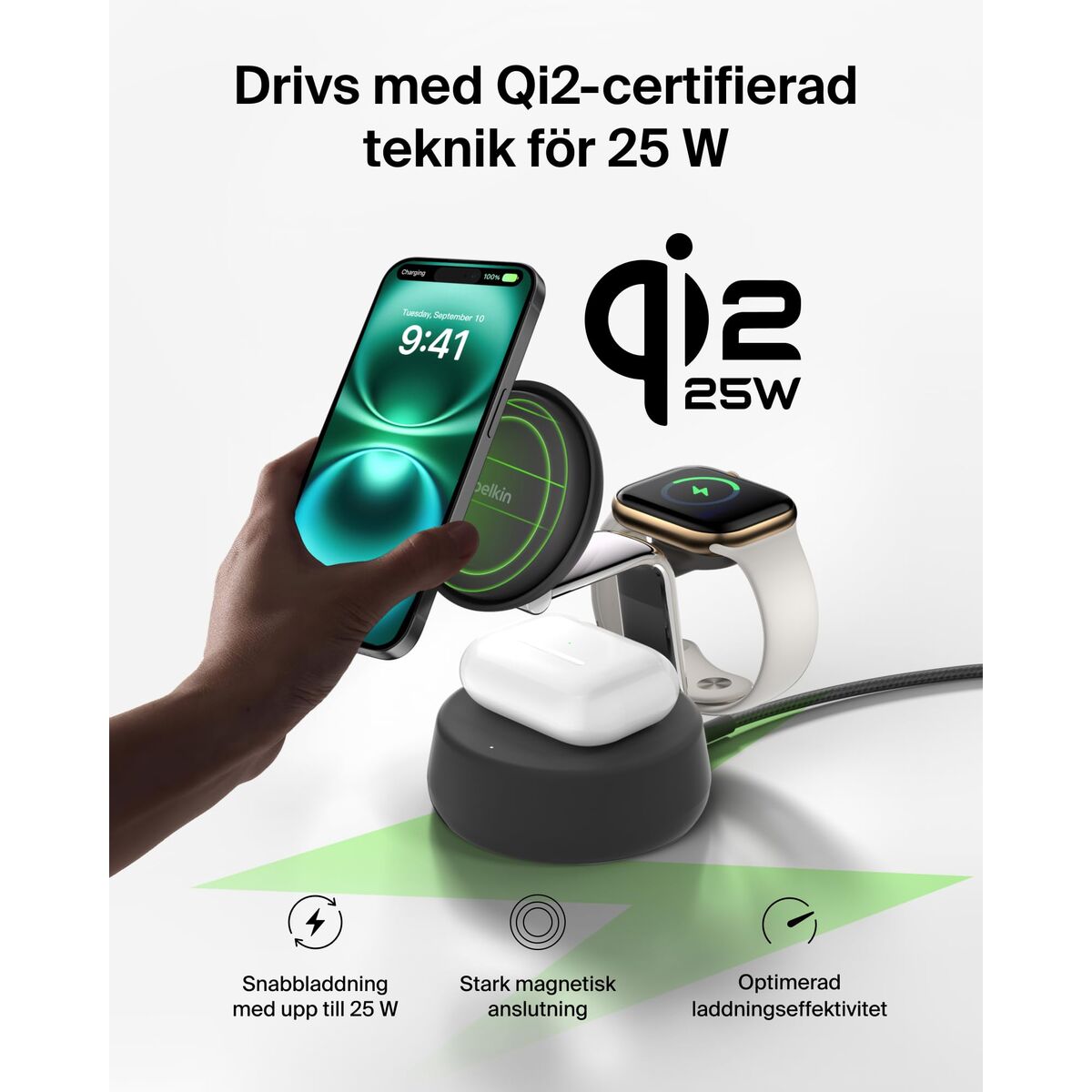 Cordless Charger Belkin WIZ040KQCH Black