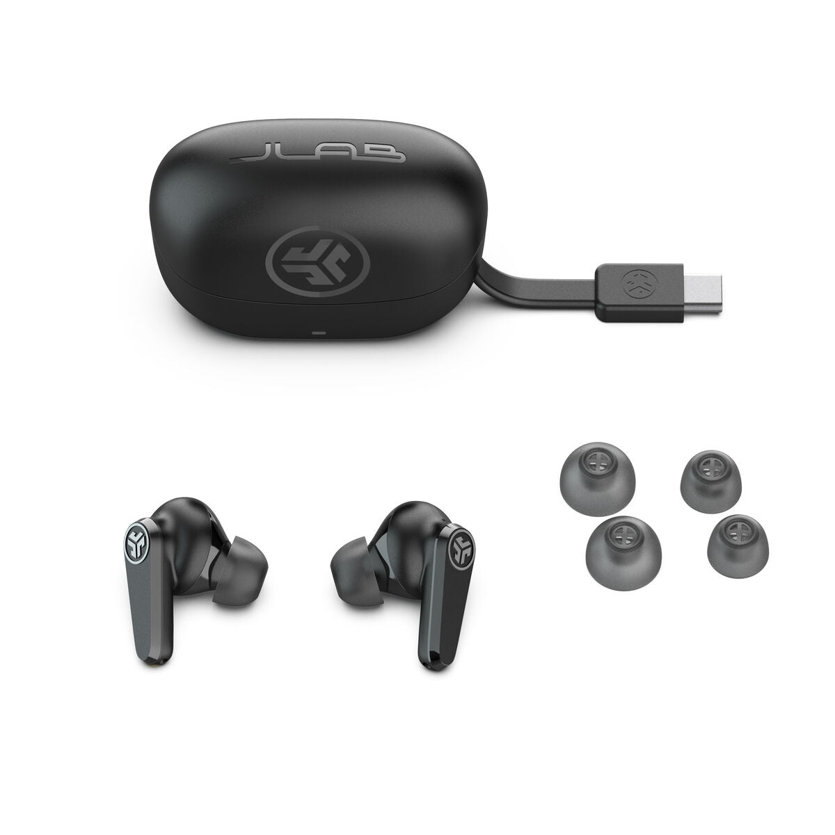Wireless Earphones with Charging Case JLab IEUEBGOPODSRBLK124 Black