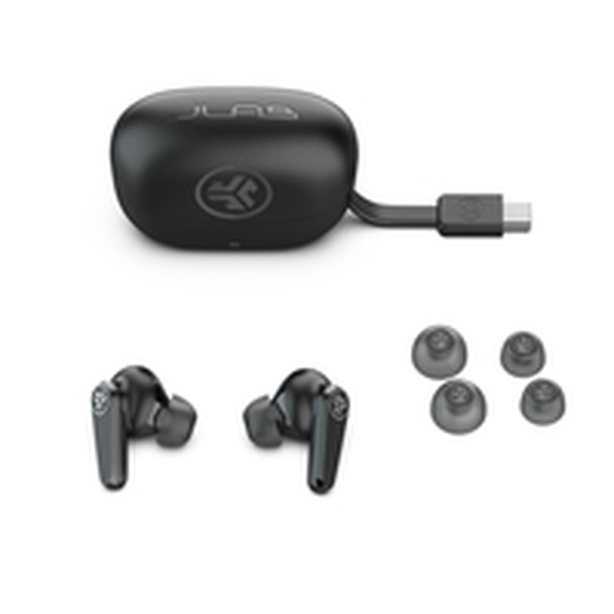 Wireless Earphones with Charging Case JLab IEUEBGOPODSRBLK124 Black