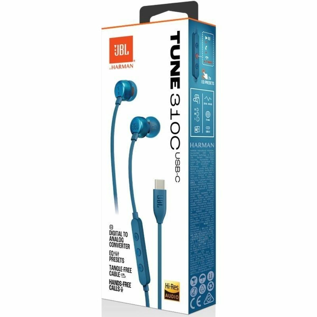 Headphones with Microphone JBL Tune 310C Blue
