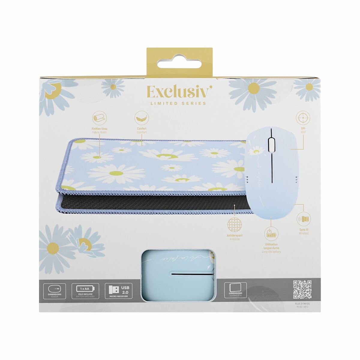 Gaming Mouse and Mat T'NB DAISY Blue