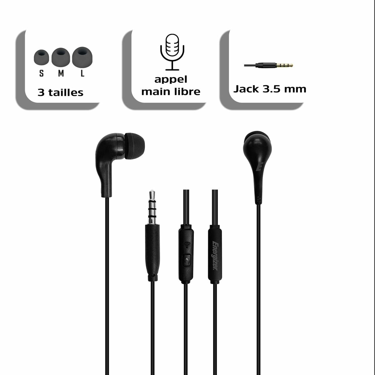 Headphones Energizer CIA6BK Black