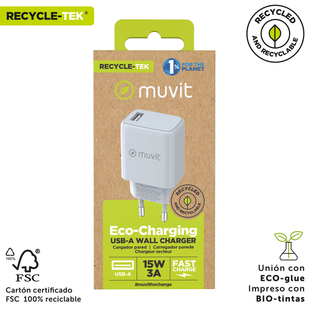 Wall Charger Muvit MCACC0002 White 12 W