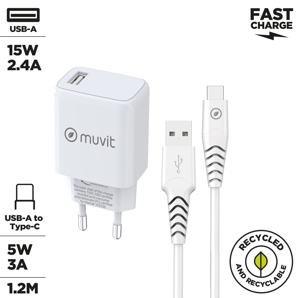 Wall Charger Muvit White 12 W
