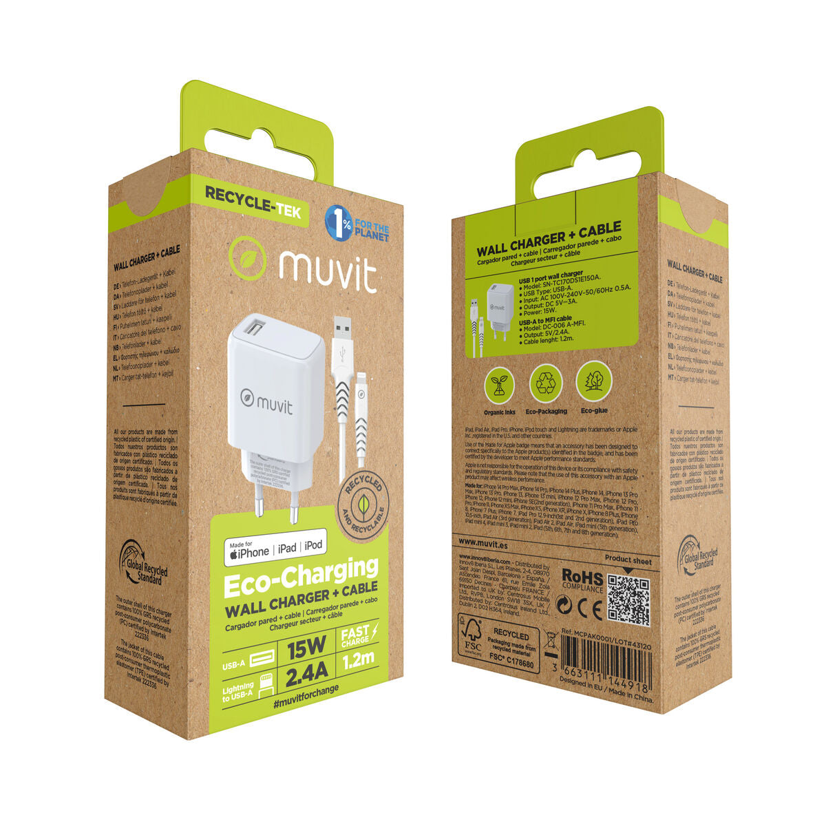 Wall Charger Muvit White 12 W