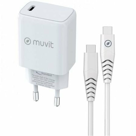 Wall Charger + USB-C Cable Muvit White 20 W